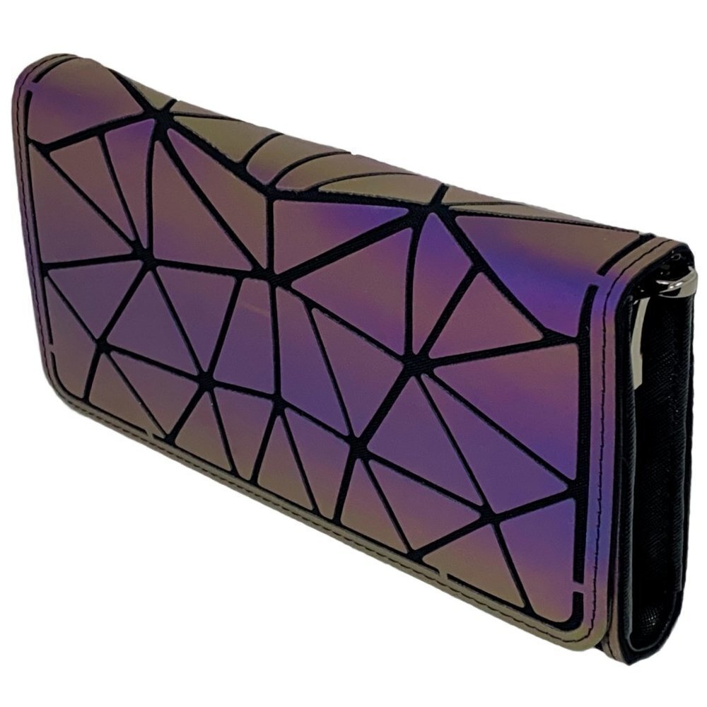 Holographic Triangle Envelope Purse with chain